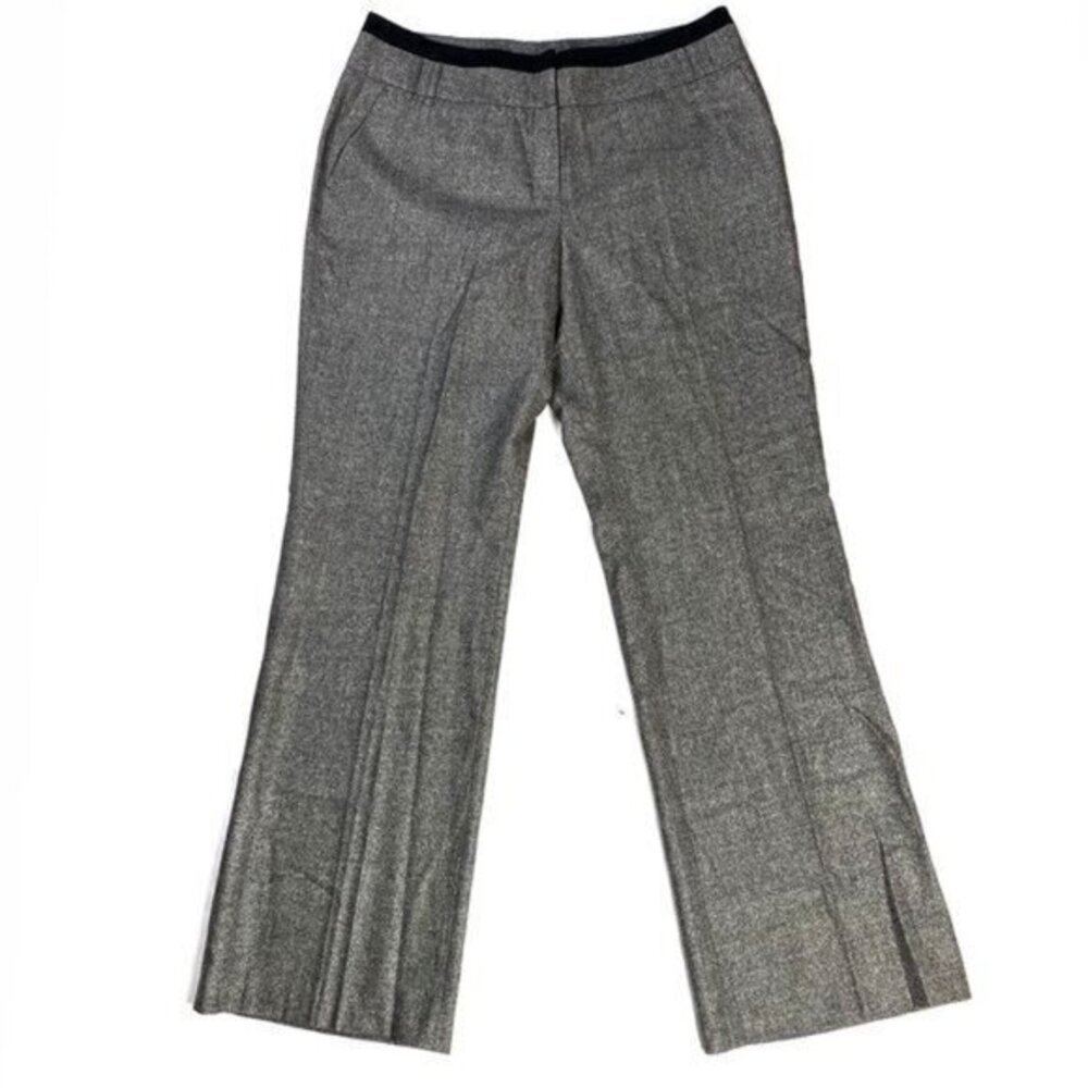 ST. Emile Gray Wool Herringbone Bootcut Pants
